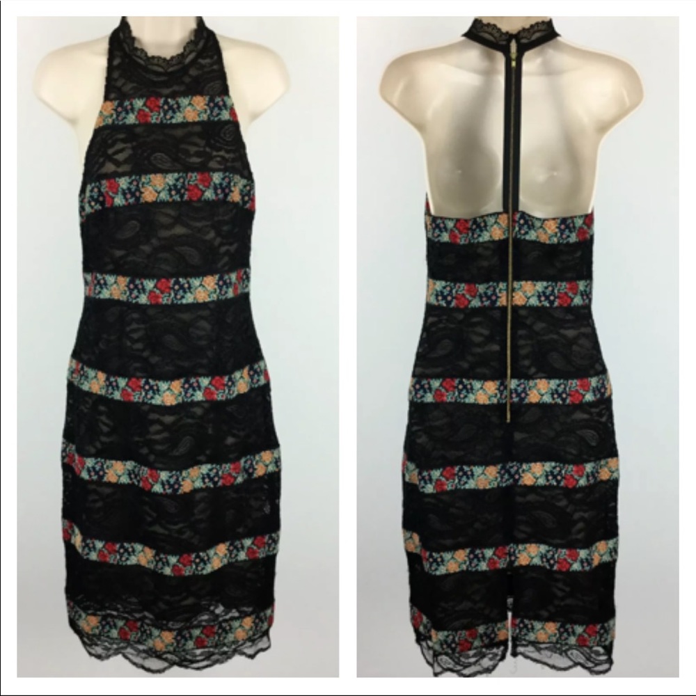 Free People Black Halter Sheath Dress Size 4 - Picture 10 of 10